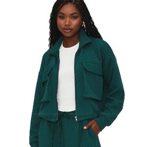 Beach Riot Maren Quilted Jacket Cargo Style Front Pockets XL Drawcord at Waist